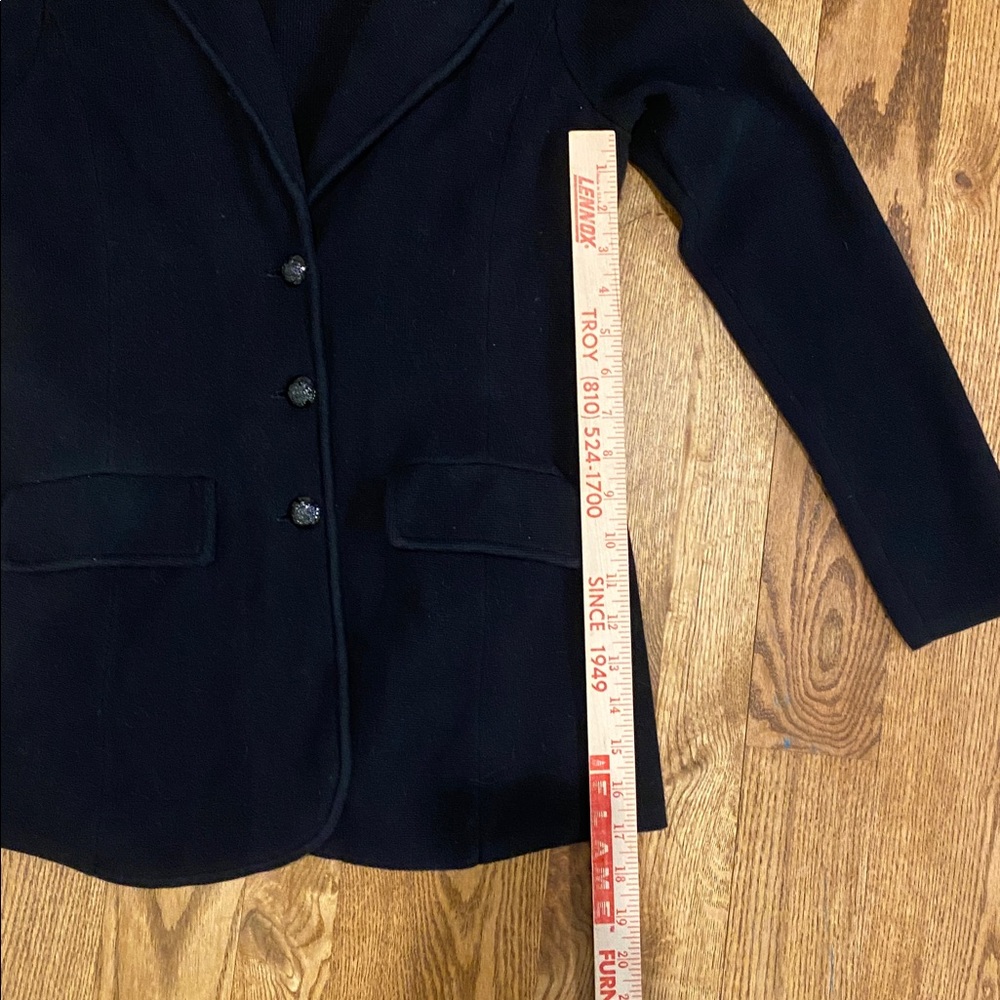 Lauren Ralph Lauren combed cotton blazer black dark Academia Preppycore small - Picture 12 of 16
